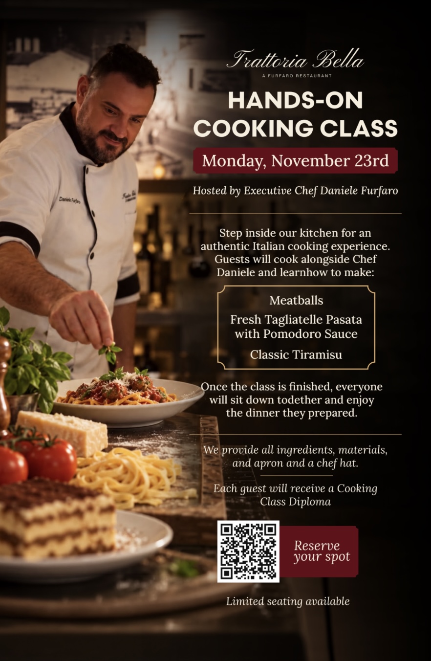 Hands-on Italian cooking class with Chef Daniele flyer