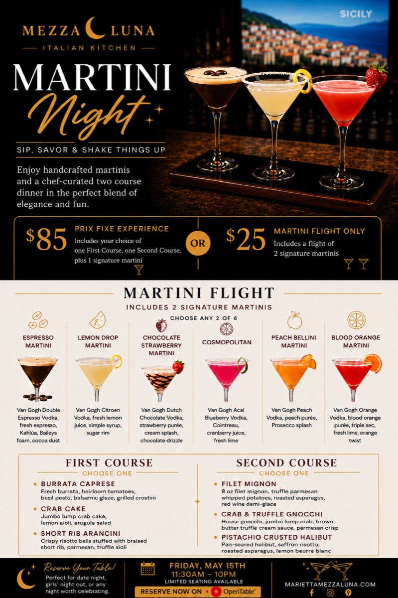 Martini Night flyer